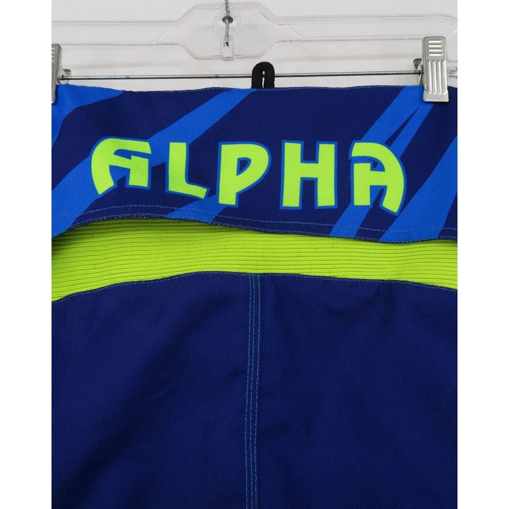 Alpha Cycle Gear Blue Neon Yellow Motocross Off Road Race Pants Men 36 gear pads